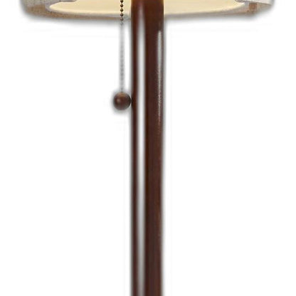 65" Solid Wood Traditional Shaped Floor Lamp With Beige Drum Shade