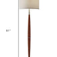 61" Solid Wood Traditional Shaped Floor Lamp With White Drum Shade