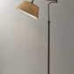 61" Bronze Arched Floor Lamp With Brown Empire Shade