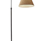 61" Bronze Arched Floor Lamp With Brown Empire Shade