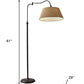 61" Bronze Arched Floor Lamp With Brown Empire Shade