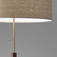 66" Traditional Shaped Floor Lamp With Brown Drum Shade