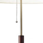 66" Traditional Shaped Floor Lamp With Brown Drum Shade