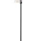 69" Black Three Light Tree Floor Lamp With White Bowl Shade