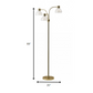 69" Black Three Light Tree Floor Lamp With White Bowl Shade