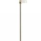 69" Black Three Light Tree Floor Lamp With White Bowl Shade