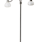 69" Black Three Light Tree Floor Lamp With White Bowl Shade