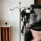 69" Black Three Light Tree Floor Lamp With White Bowl Shade