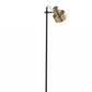 Retro Floor Lamp with Matte Black Pole and Adjustable Jumbo Antique Brass Metal Shade