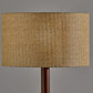 59" Natural Solid Wood Tripod Floor Lamp With Gray Fabric Empire Shade