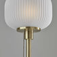 65" Black Torchiere Floor Lamp With White Globe Shade