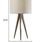 26" Tripod Floor Lamp With White Drum Shade