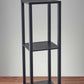 35" Black Solid Wood Square End Table With Two Shelves