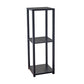 35" Black Solid Wood Square End Table With Two Shelves