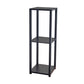 35" Black Solid Wood Square End Table With Two Shelves