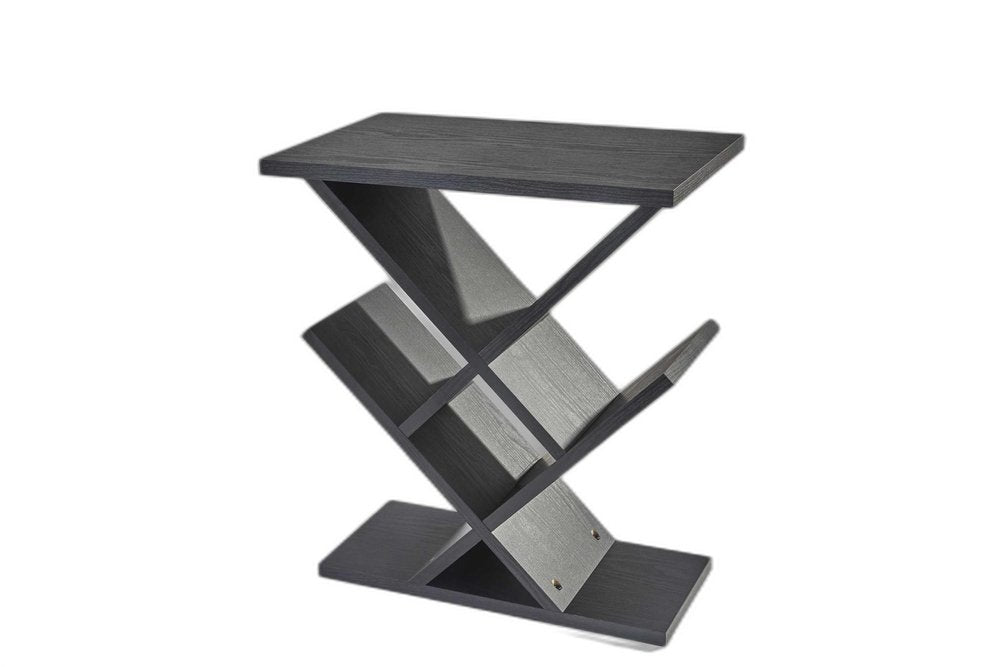 19" Black Solid Wood Pedestal Console Table