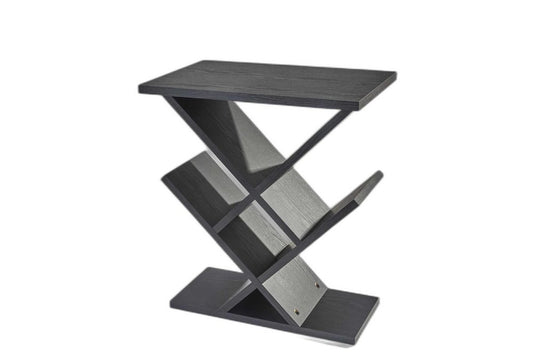 19" Black Solid Wood Pedestal Console Table