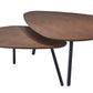 17" Black And Brown Solid Wood Round Nested Tables