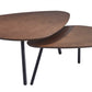 17" Black And Brown Solid Wood Round Nested Tables