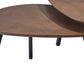 17" Black And Brown Solid Wood Round Nested Tables