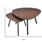 17" Black And Brown Solid Wood Round Nested Tables