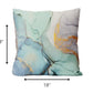 18" Blue and Green Marble Cotton Throw Pillow