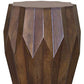 22" Deep Brown And Dark Brown Solid Wood End Table