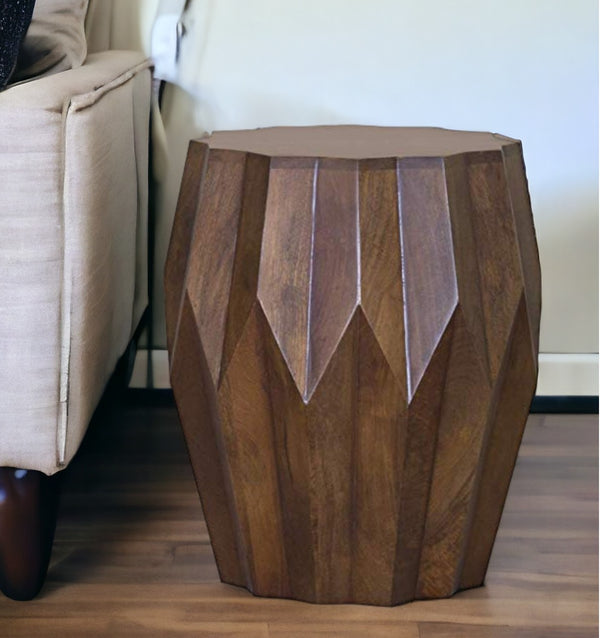 22 Deep Brown And Dark Brown Solid Wood End Table