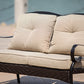 48" Beige Polyester Blend Sofa With Black Legs