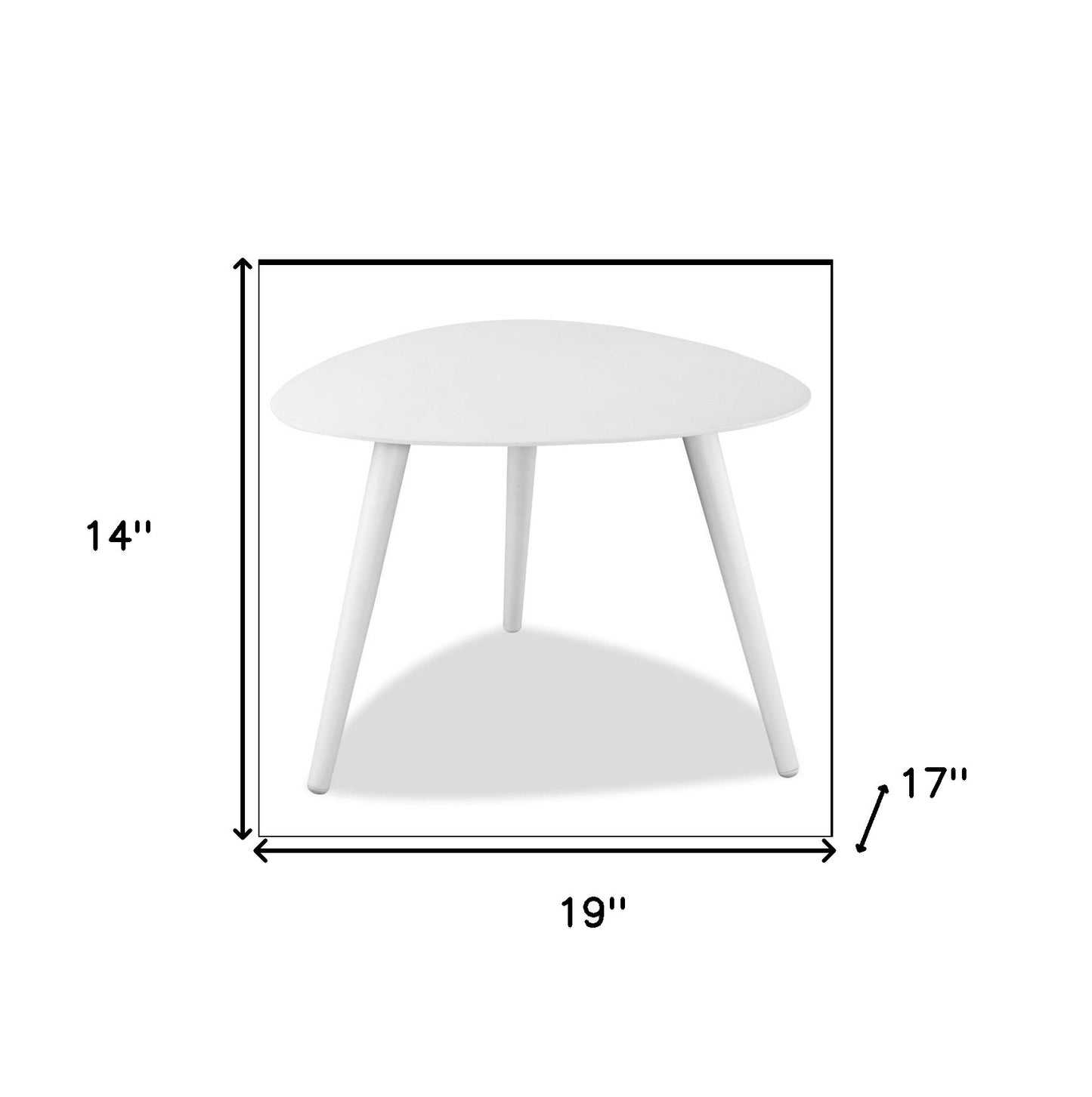 14" White Aluminum End Table