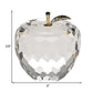 3" Clear and Gold Crystal Apple Tabletop Sculpture