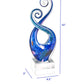 12" Blue and Green Murano Glass Modern Abstract Tabletop Sculpture