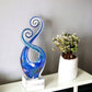 12" Blue and Green Murano Glass Modern Abstract Tabletop Sculpture