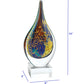 13" Blue and Yellow Murano Glass Modern Abstract Tabletop Sculpture