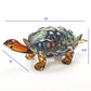 7" Clear Brown and Green Murano Glass Turtle Figurine Tabletop Sculpture