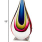 12" Clear Red Blue Yellow Murano Glass Modern Abstract Tabletop Sculpture