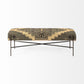 55" Green and Brown and Black Upholstered Cotton Blend Abstract Bench