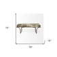 55" Gray and Antiqued Brass Upholstered Faux Fur Bench