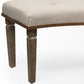 20" Beige And Brown Upholstered Polyester Blend Bench