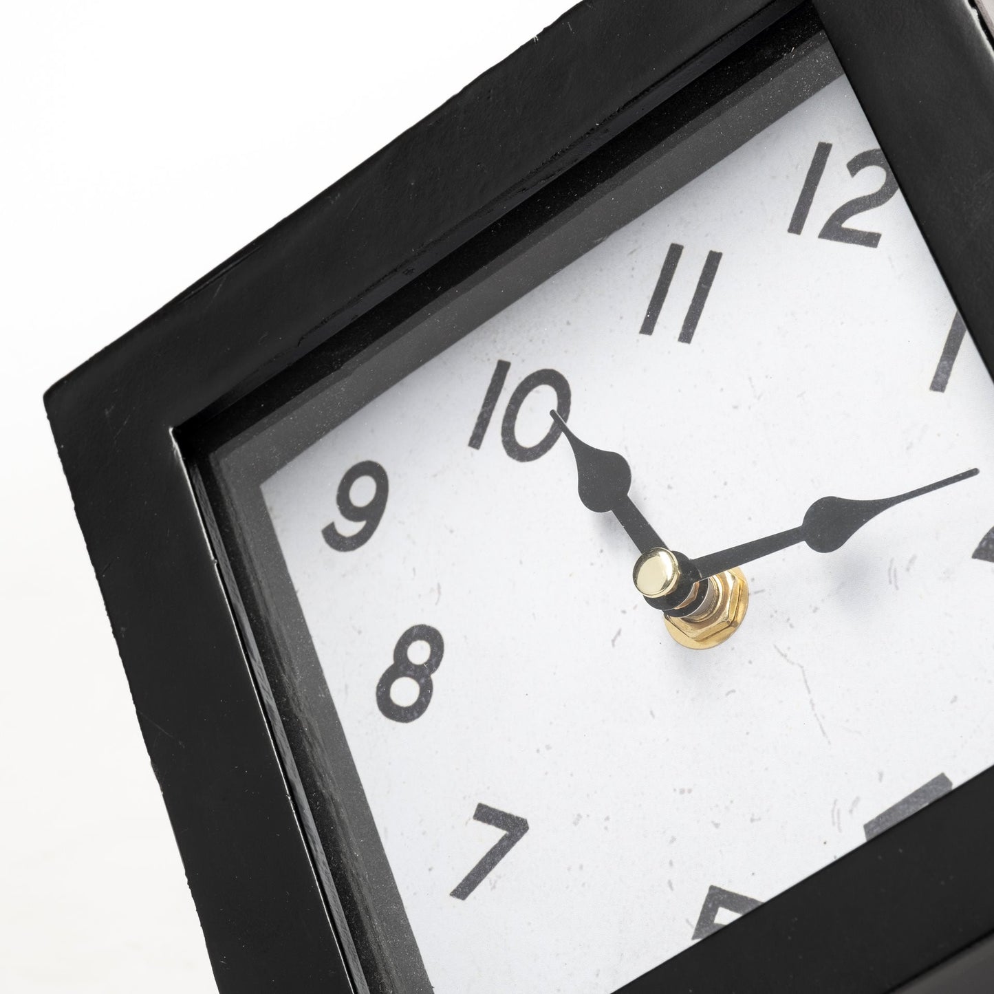 Black Metal Cube Desk Table Clock