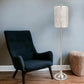 62" Silver Chrome Floor Lamp With Clear Faux Crystal Drum Shade