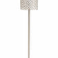 62" Silver Chrome Floor Lamp With Clear Faux Crystal Drum Shade