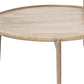 S 2 39.5" & 31.25" Round Solid Wood Nesting Coffee Tables