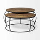 S2 41" & 38" Round Wood Top Nesting Coffee Tables