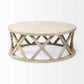 46" White Solid Wood Round Coffee Table