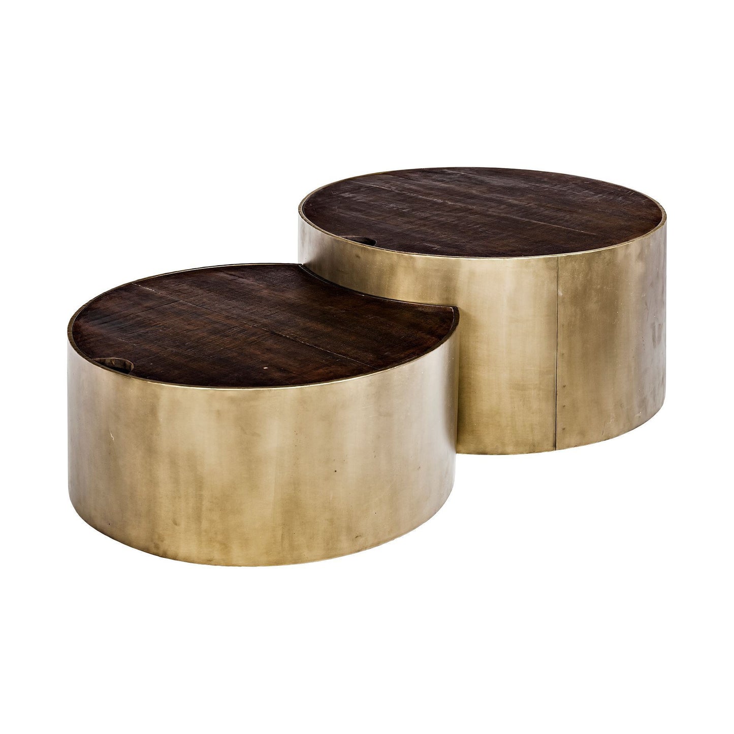 S2 39.5" & 31.25" Round Wood Nesting Coffee Tables