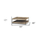 46" Natural And Black Rectangular Coffee Table With Shelf