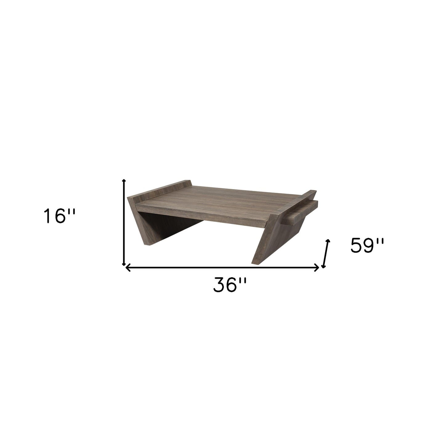 36" Brown Rectangular Coffee Table