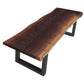 79" Brown and Black Solid Wood Dining Bench