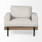 41" Cream and Black Fabric Arm Chair